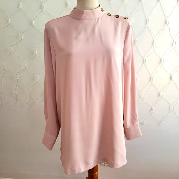 Marled Long Sleeve Top / Pullover / Dusky Pink / Sz Large - Picture 1 of 6